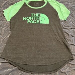 The North Face Charcoal and Lime Raglan Tee